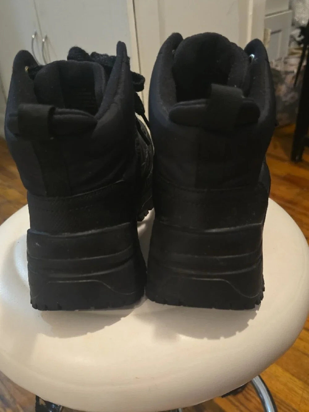 Calvin Klein Kids Black Quilted Lace-Up Winter Boots